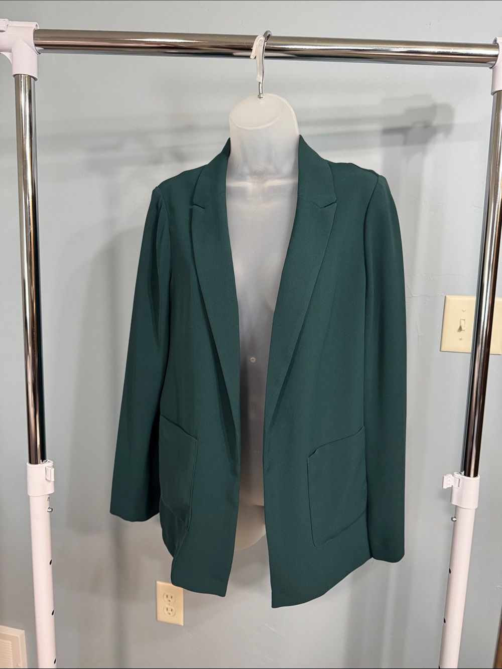 Topshop Teal Open-Front Blazer Jacket